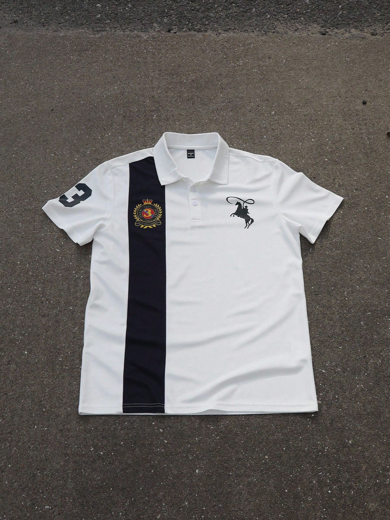 Polo Shirt Equestrian - Men's White Short Sleeve Polo Shirt