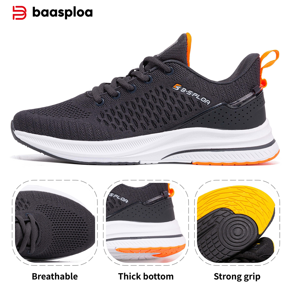 Baasploa Men's Running Shoes N - Outdoor Sport Flooring ulasan dan harga