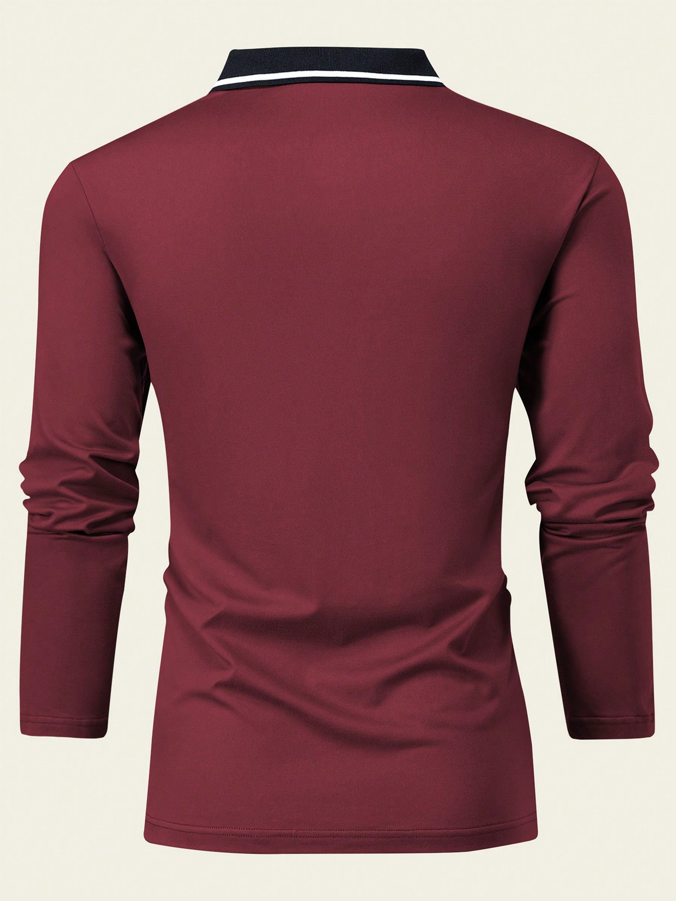 Men's Burgundy Long Sleeve Pol - Polo Shirt Equestrian ulasan dan harga