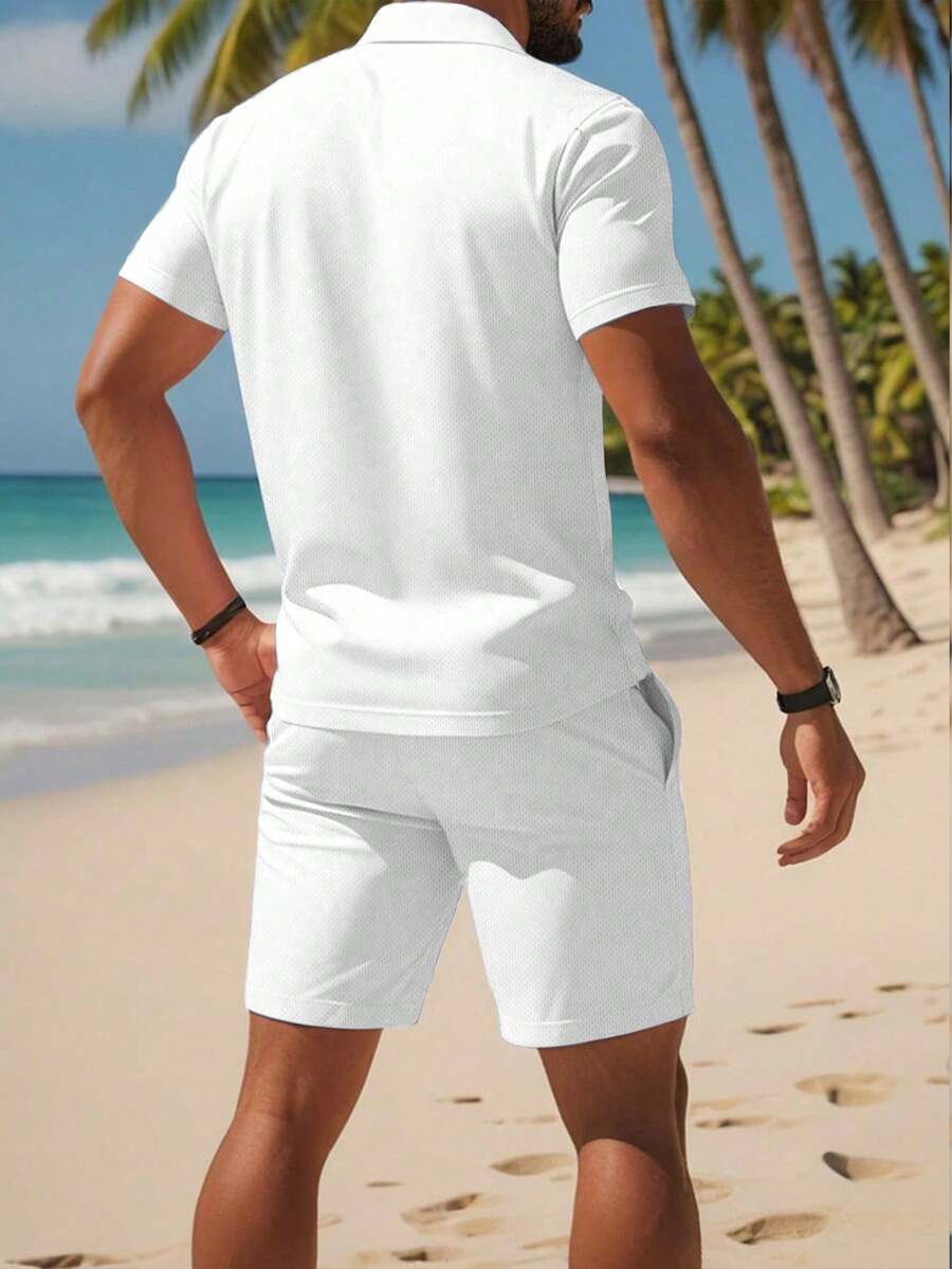 Men's White Casual Polo Shirt  - Polo Shirt Equestrian ulasan dan harga
