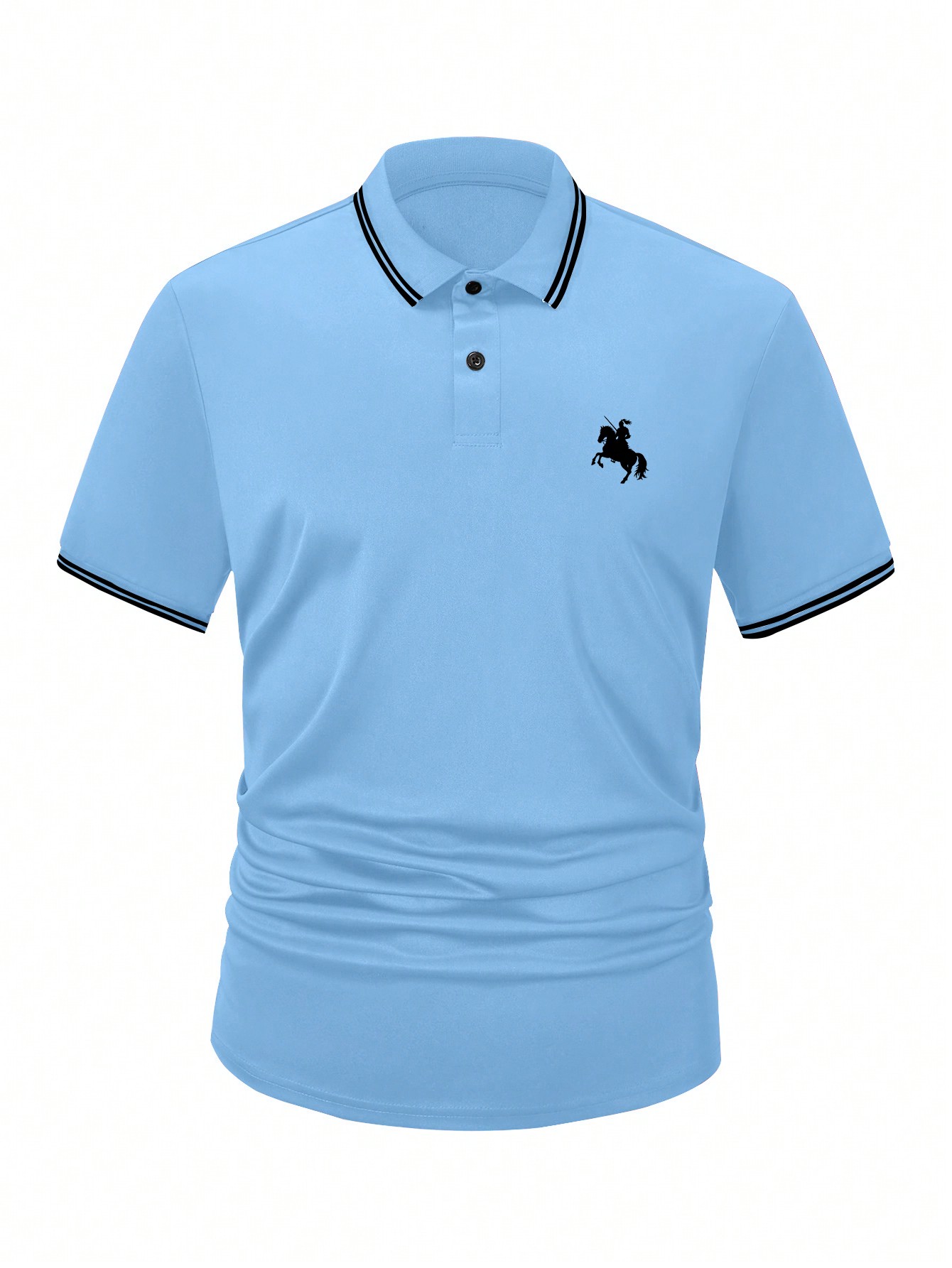 Men's Light Blue Short Sleeve  - Polo Shirt Equestrian ulasan dan harga