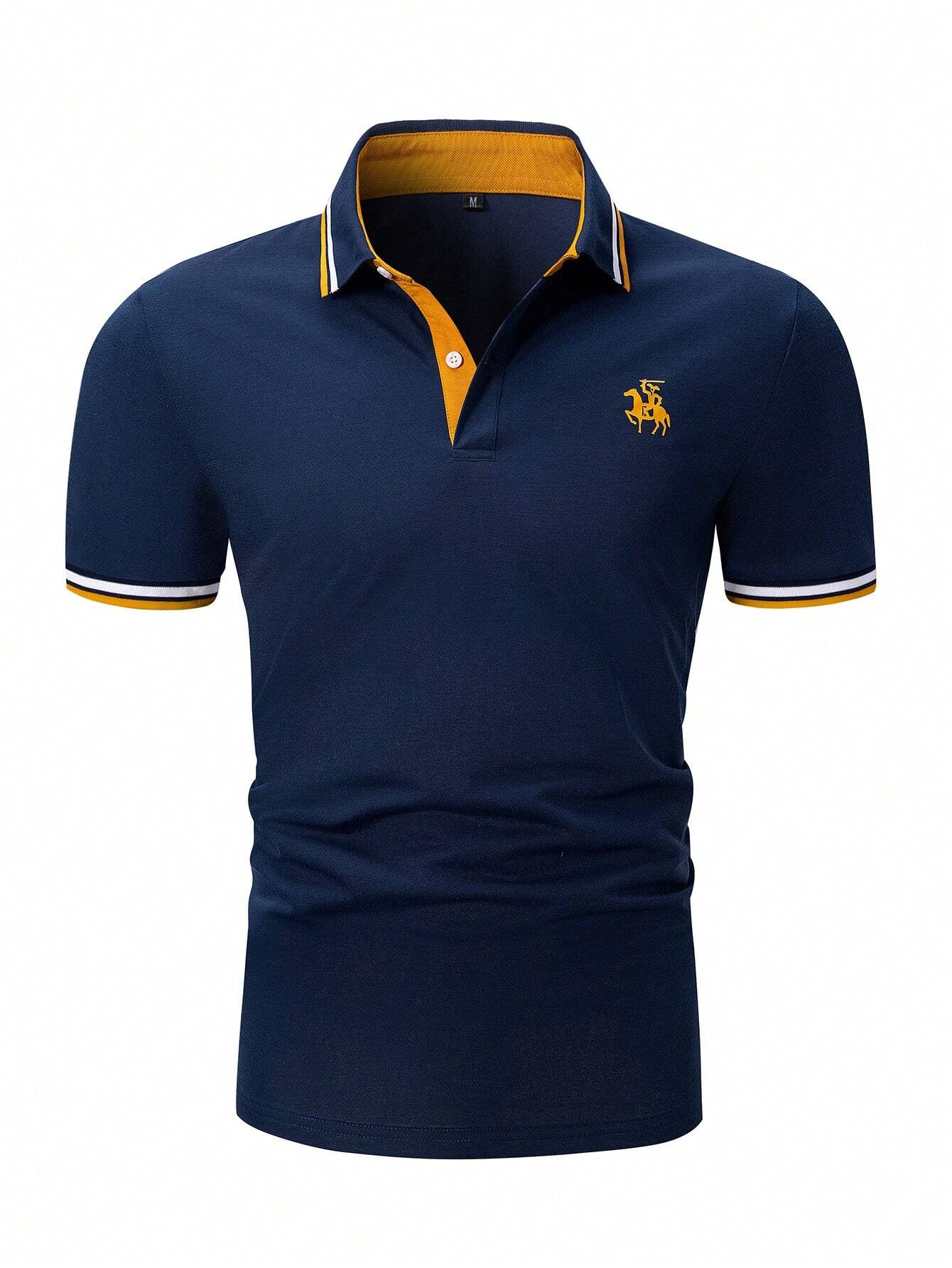 Men's Navy Blue Casual Polo Sh - Polo Shirt Equestrian ulasan dan harga