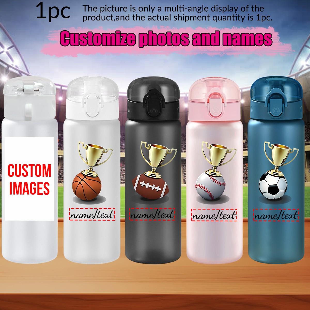 1pc custom photo name 780ml/26 - Outdoor Sport Name ulasan dan harga