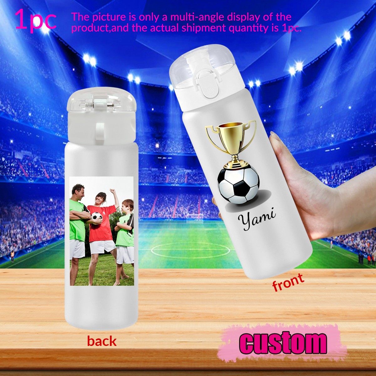 1pc custom photo name 780ml/26 - Outdoor Sport Name ulasan dan harga
