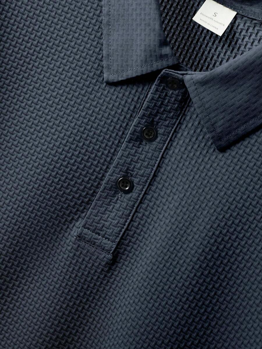 Men's Textured Polo Shirt with - Polo Shirt Equestrian ulasan dan harga