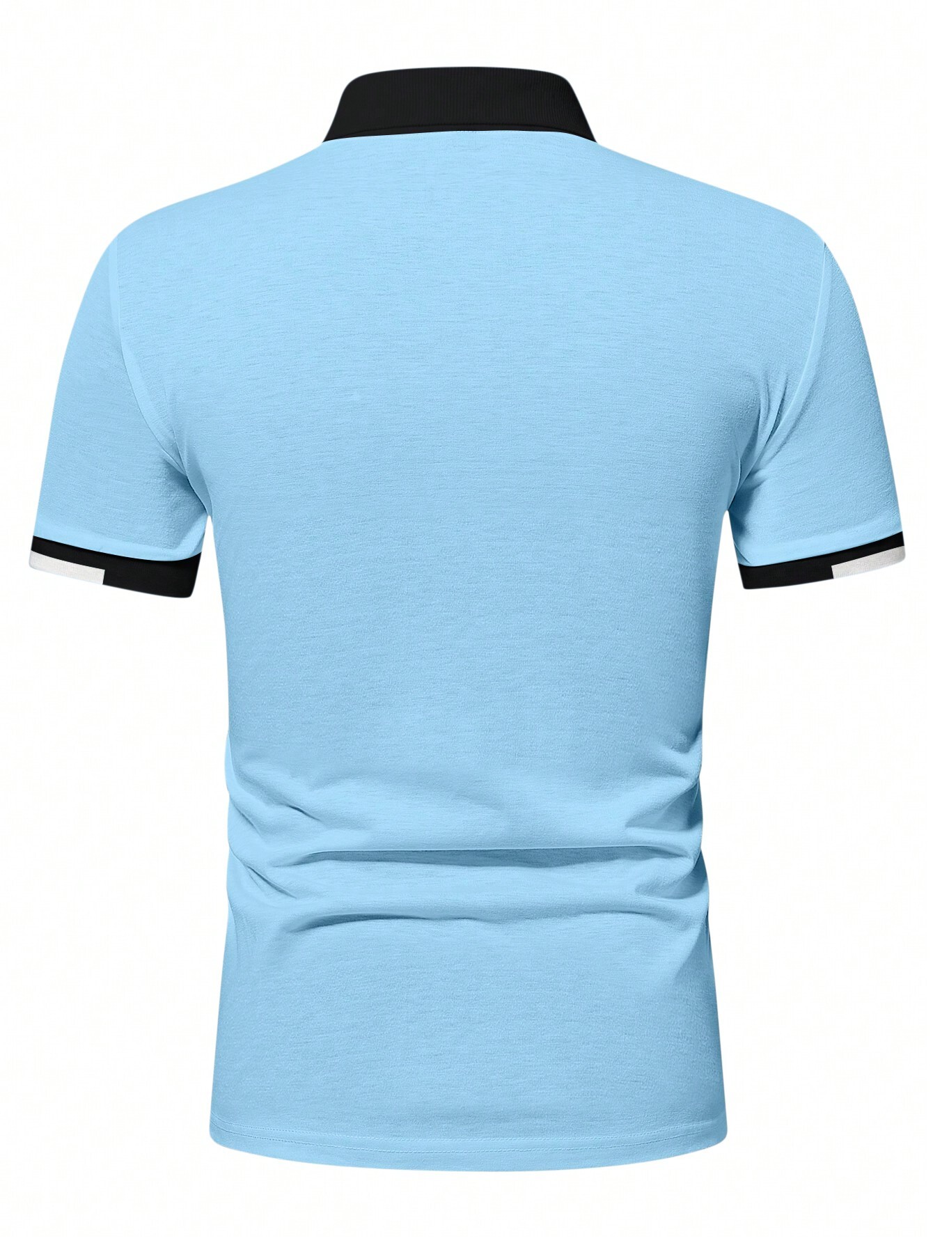 Men's Light Blue Contrast Trim - Polo Shirt Equestrian ulasan dan harga