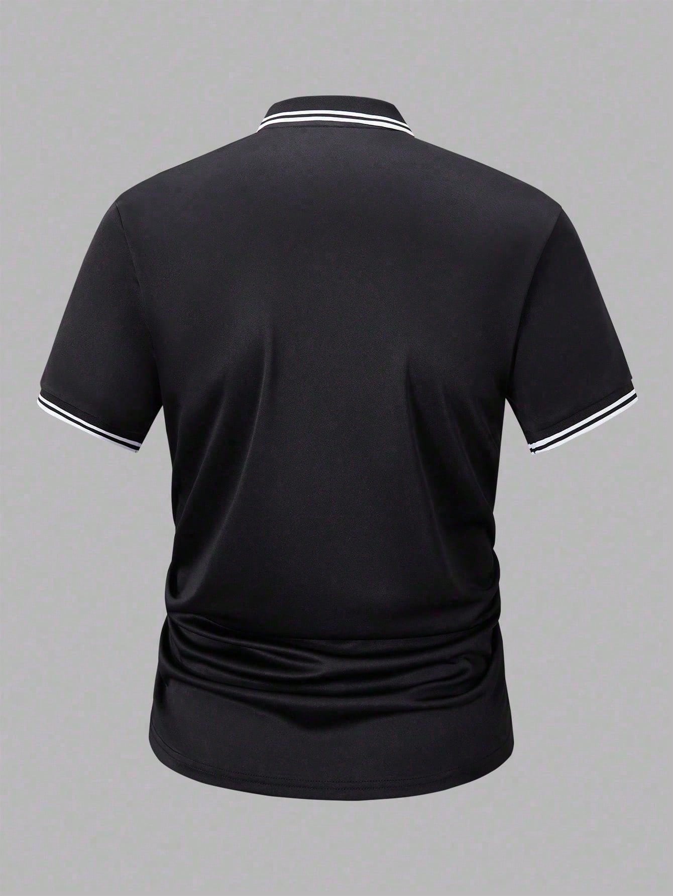 Black Men's Short Sleeve Polo  - Polo Shirt Equestrian ulasan dan harga