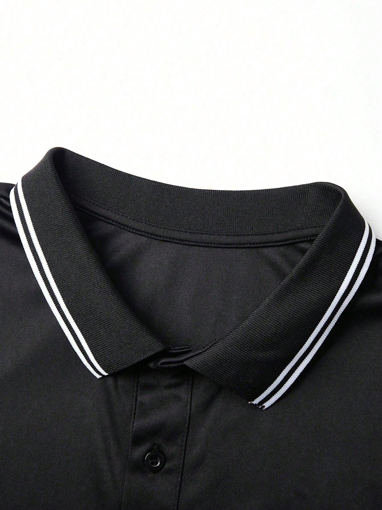 Black Men's Short Sleeve Polo  - Polo Shirt Equestrian ulasan dan harga