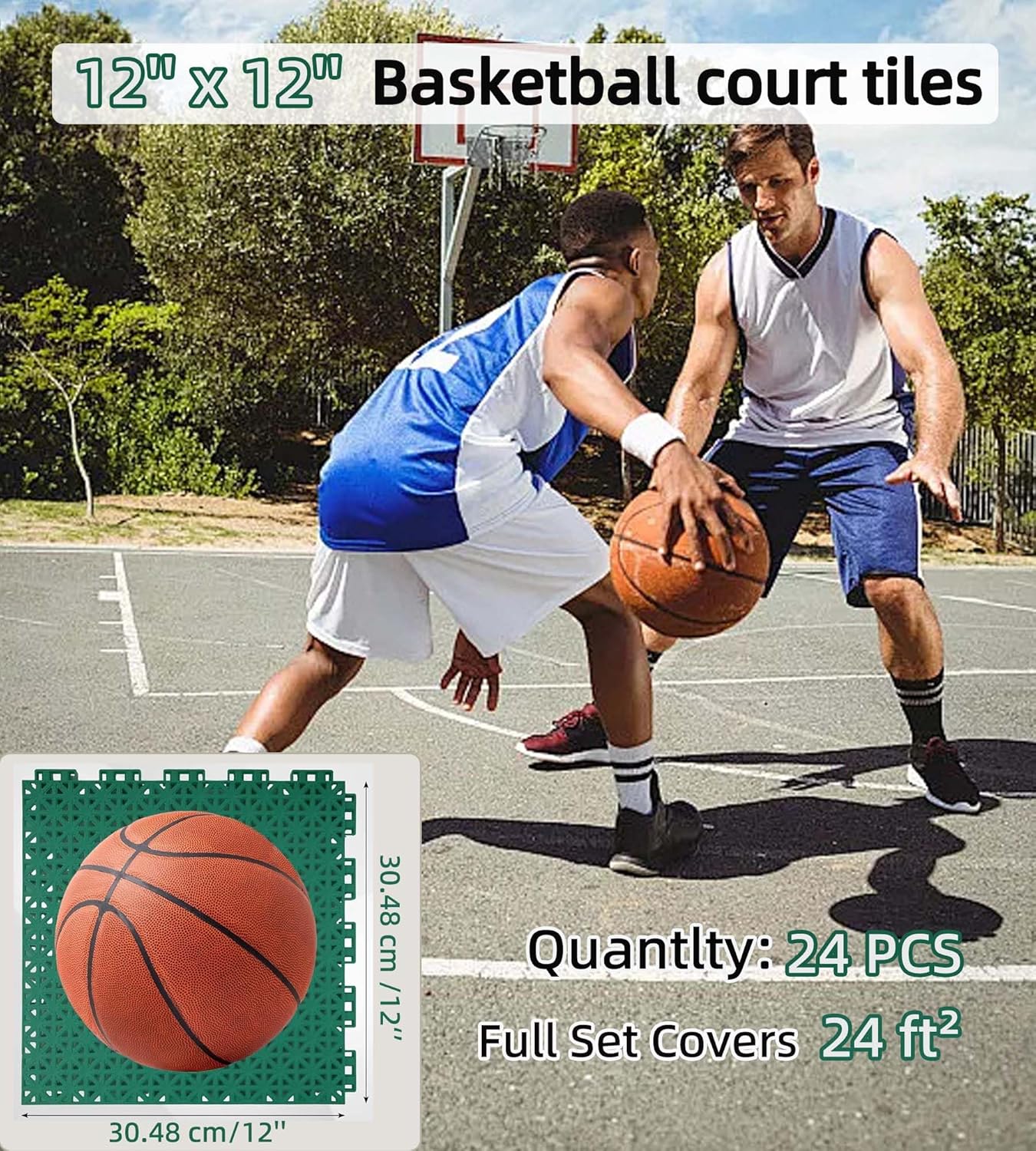 jxgzyy 24 PCS Basketball Court - Outdoor Sport Court Tiles ulasan dan harga
